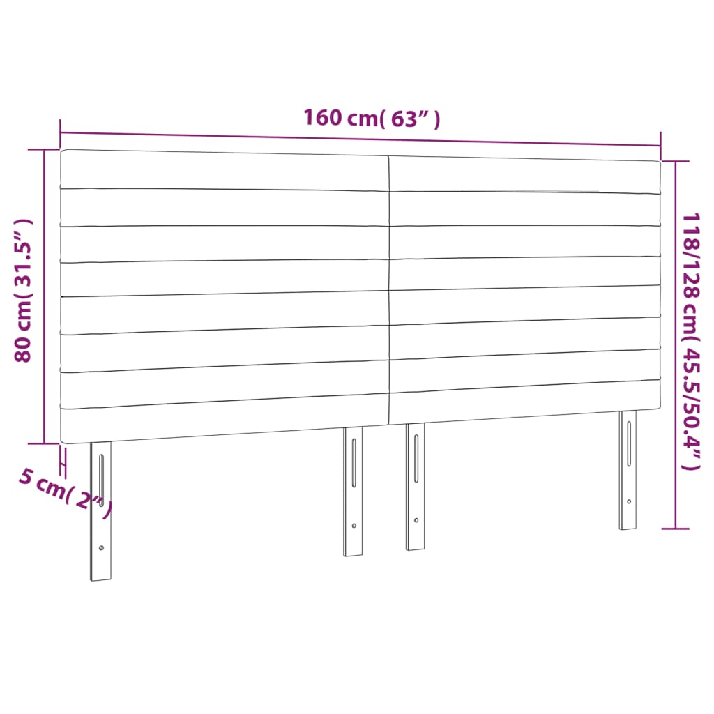 Têtes de lit 4 pcs Gris foncé 80x5x78/88 cm Tissu Têtes et pieds de lit vidaXL   