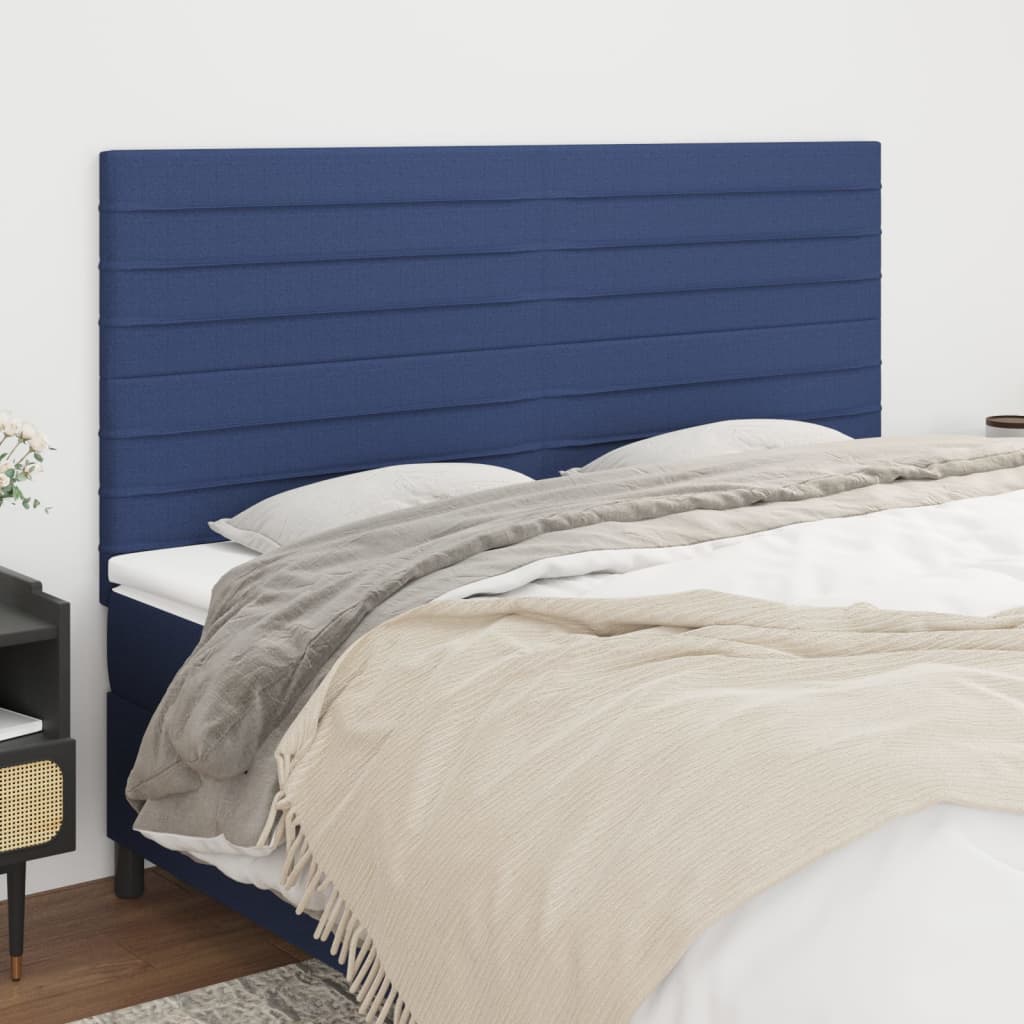 Têtes de lit 4 pcs Bleu 80x5x78/88 cm Tissu Têtes et pieds de lit vidaXL   