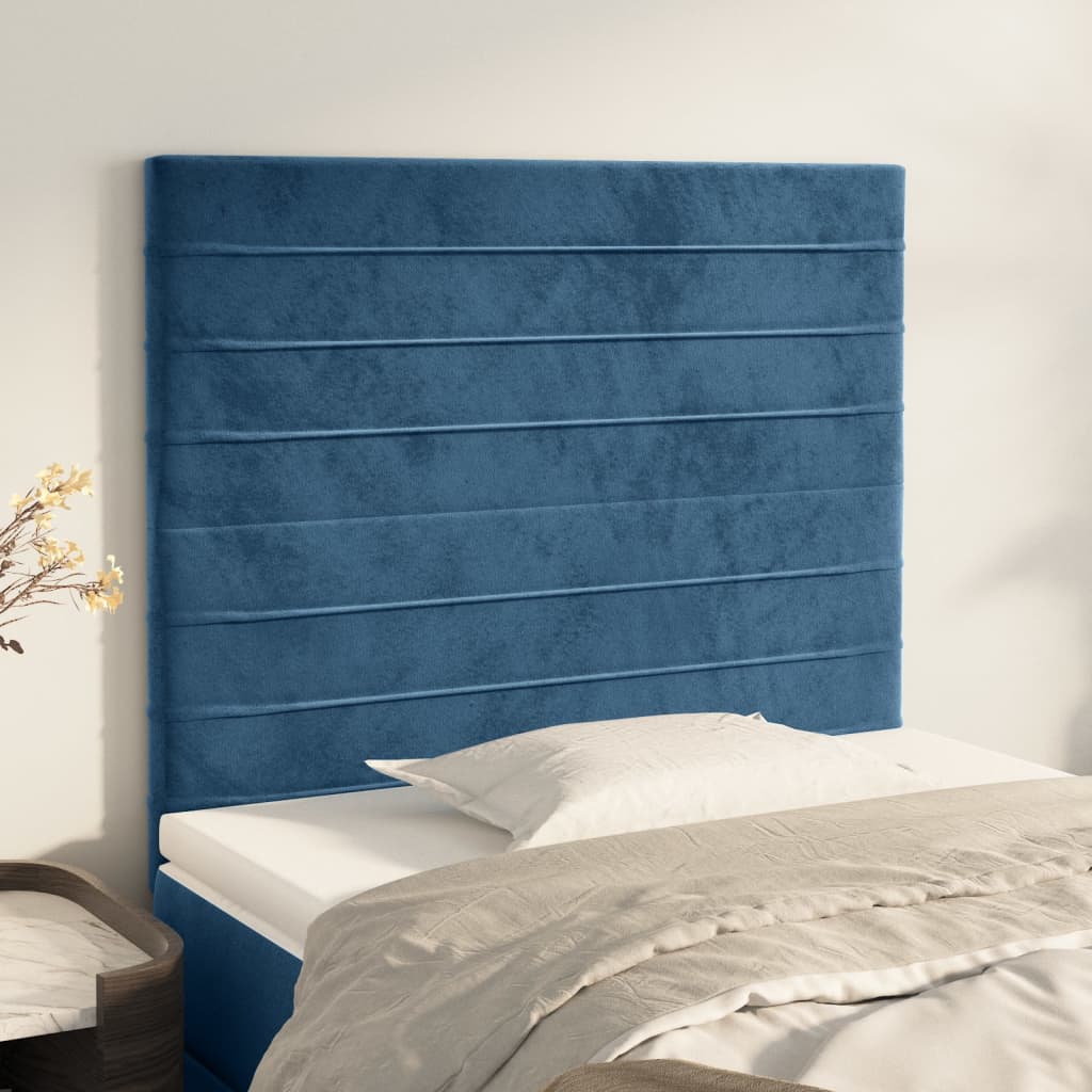 Têtes de lit 2 pcs Bleu foncé 80x5x78/88 cm Velours Têtes et pieds de lit vidaXL   