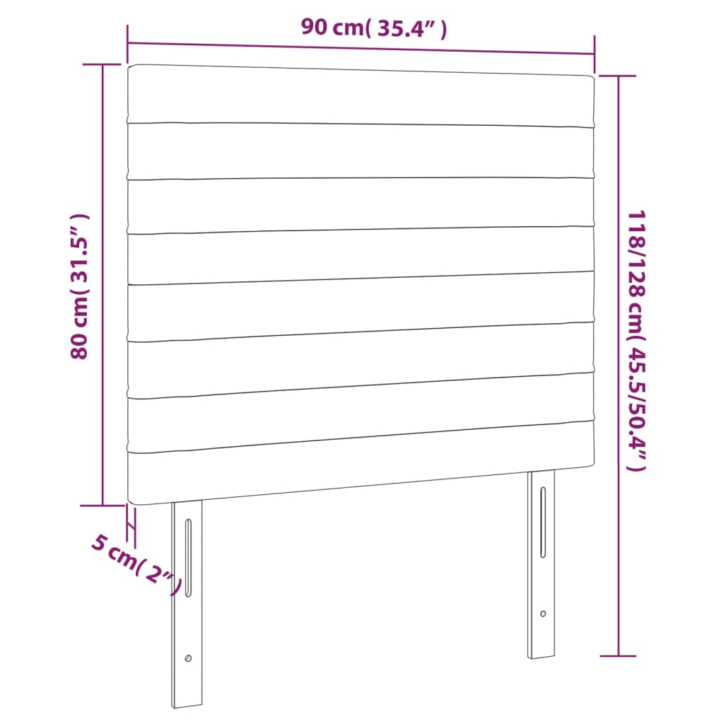 Têtes de lit 2 pcs Rose 90x5x78/88 cm Velours Têtes et pieds de lit vidaXL   