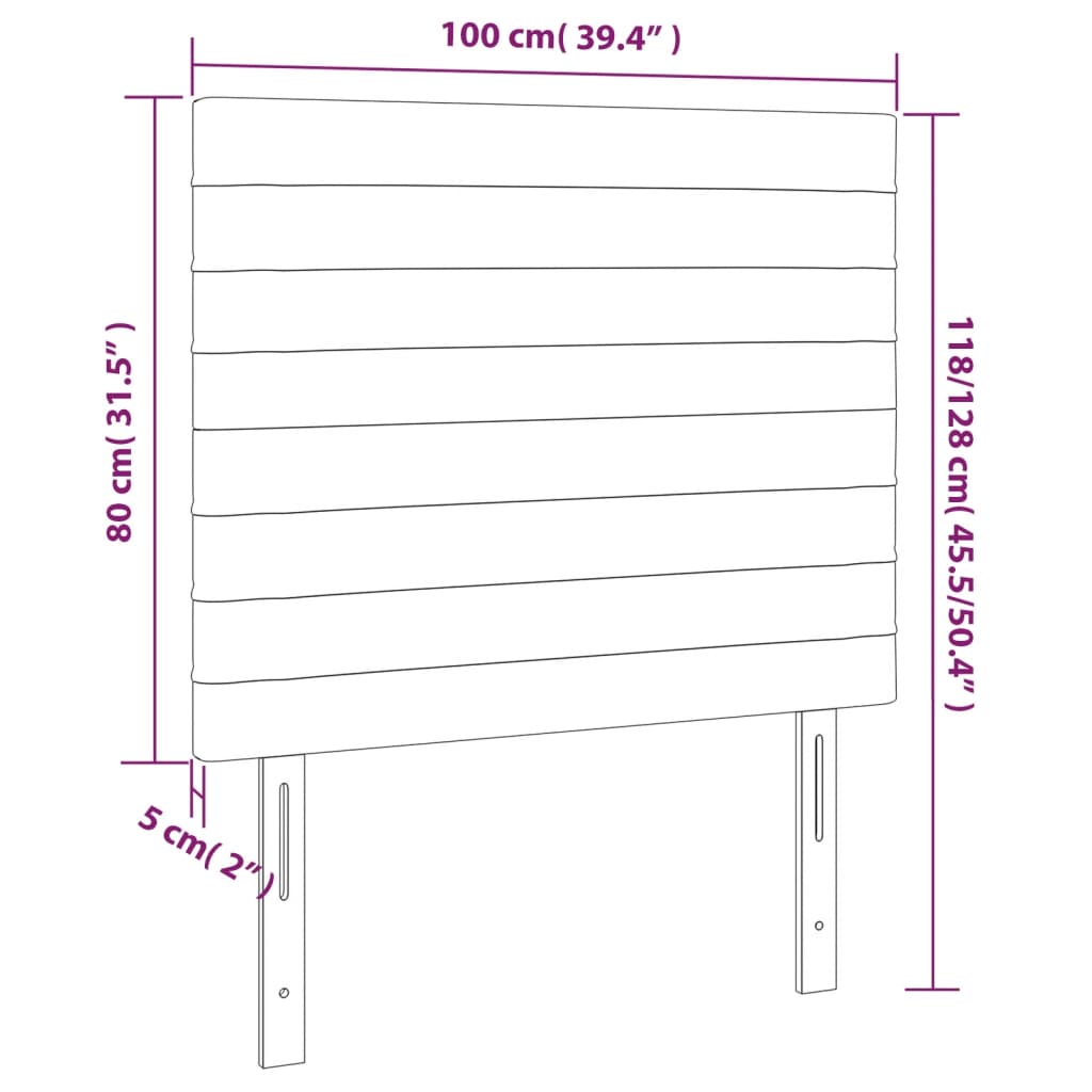 Têtes de lit 2 pcs Gris clair 100x5x78/88 cm Velours Têtes et pieds de lit vidaXL   