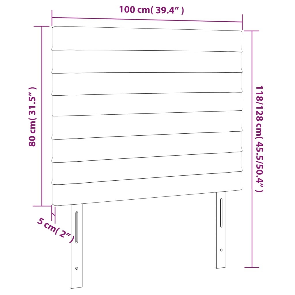 Têtes de lit 2 pcs Rose 100x5x78/88 cm Velours Têtes et pieds de lit vidaXL   