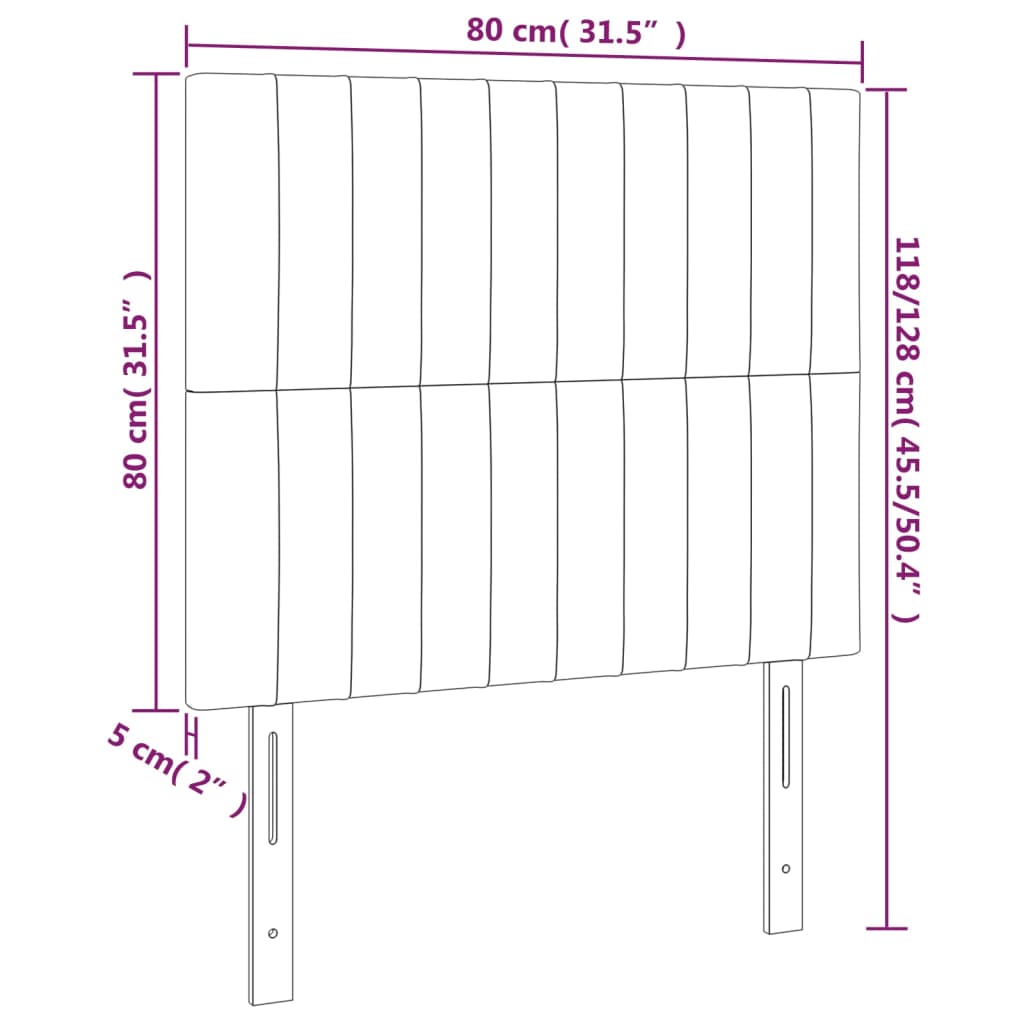 Têtes de lit 2 pcs Gris clair 80x5x78/88 cm Tissu Têtes et pieds de lit vidaXL   