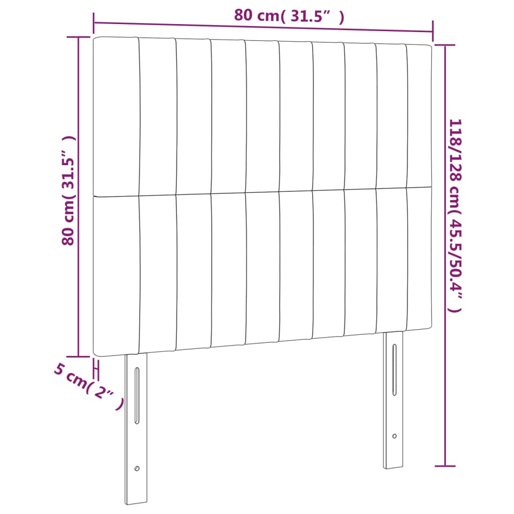 Têtes de lit 2 pcs Noir 80x5x78/88 cm Tissu Têtes et pieds de lit vidaXL   