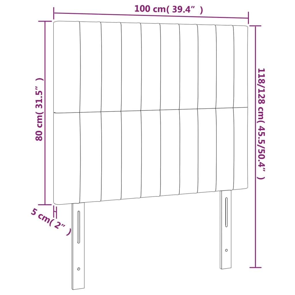 Têtes de lit 2 pcs Taupe 100x5x78/88 cm Tissu Têtes et pieds de lit vidaXL   