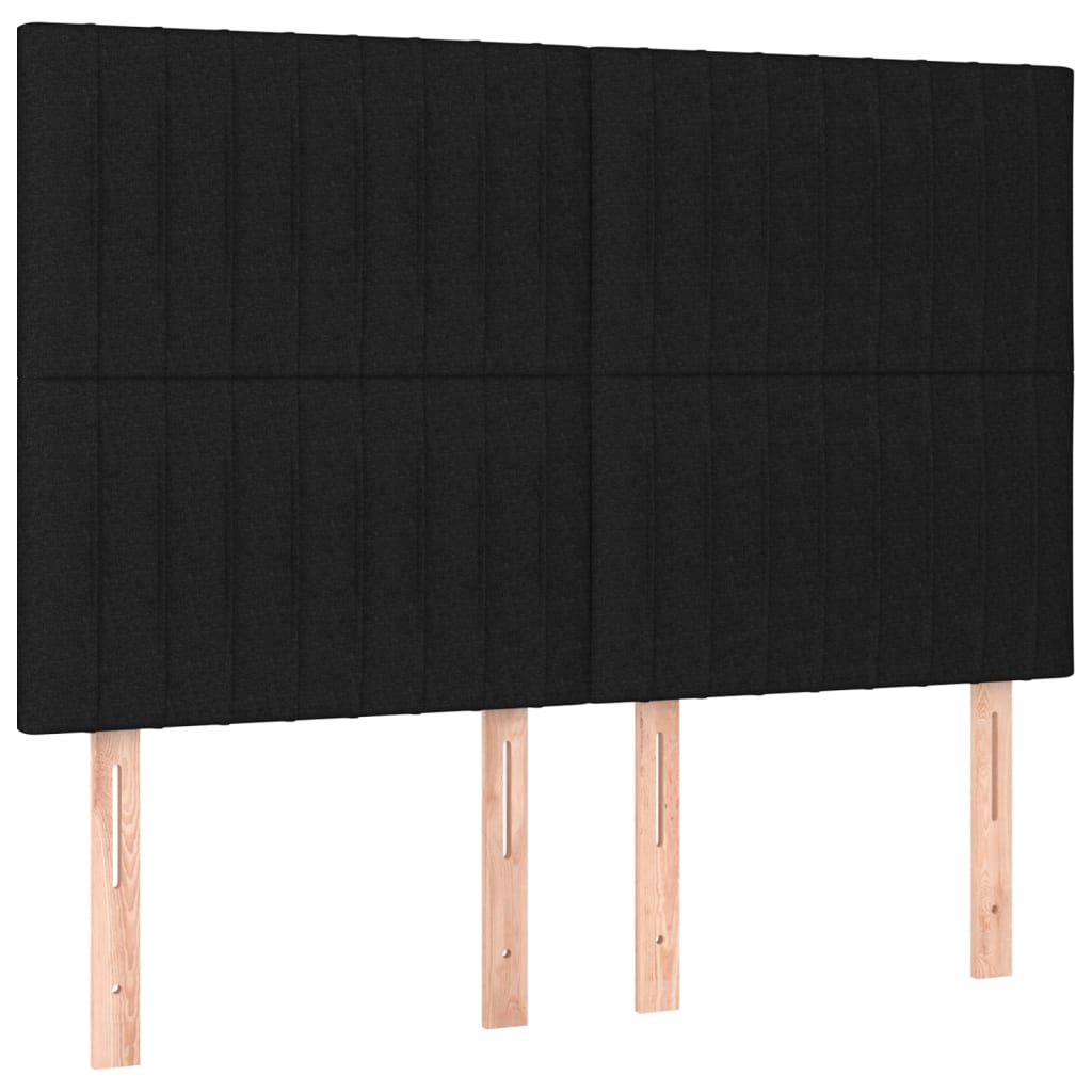 Têtes de lit 4 pcs Noir 72x5x78/88 cm Tissu Têtes et pieds de lit vidaXL   