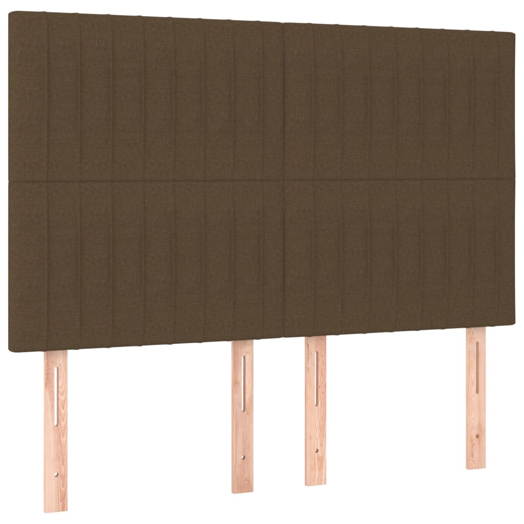 Têtes de lit 4 pcs Marron foncé 72x5x78/88 cm Tissu Têtes et pieds de lit vidaXL   