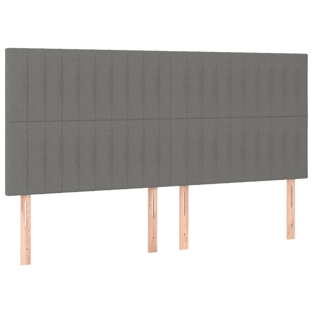 Têtes de lit 4 pcs Gris foncé 80x5x78/88 cm Tissu Têtes et pieds de lit vidaXL   