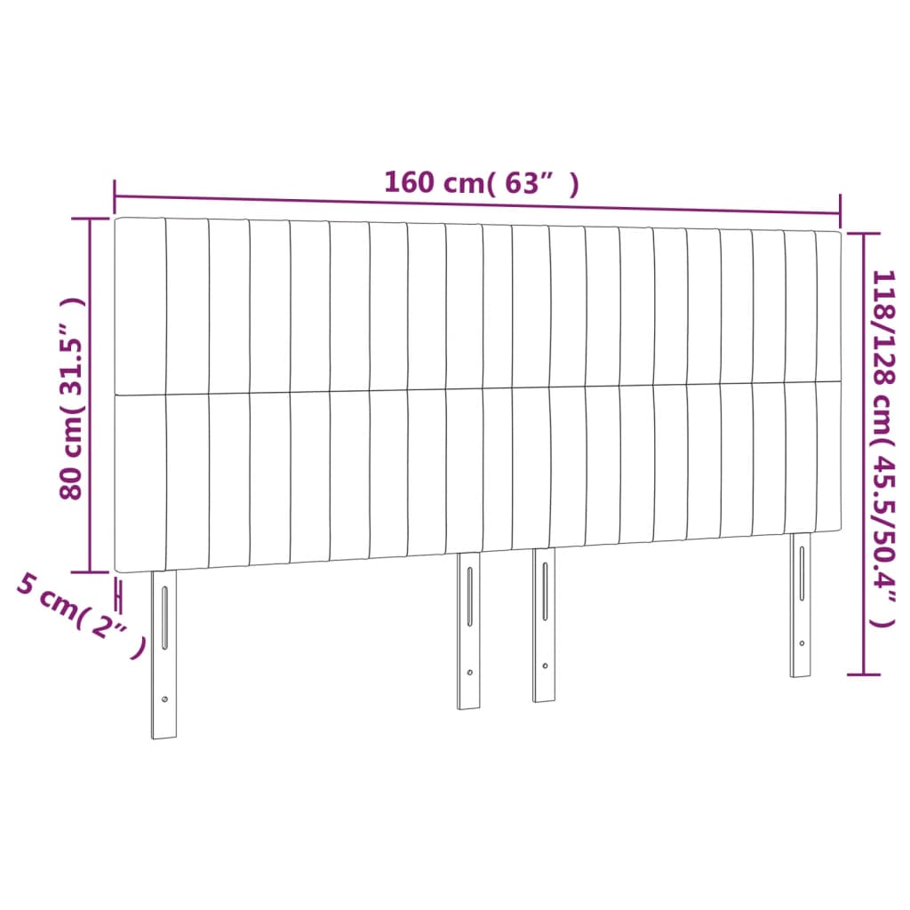 Têtes de lit 4 pcs Crème 80x5x78/88 cm Tissu Têtes et pieds de lit vidaXL   