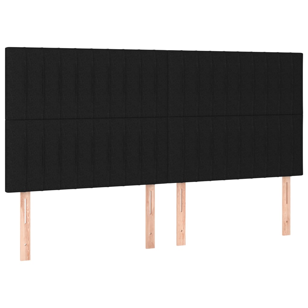 Têtes de lit 4 pcs Noir 100x5x78/88 cm Tissu Têtes et pieds de lit vidaXL   