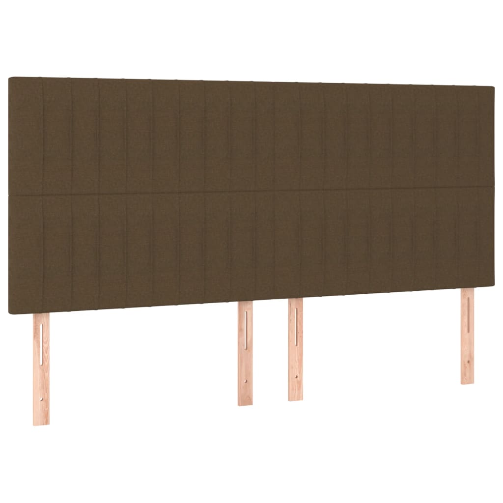 Têtes de lit 4 pcs Marron foncé 100x5x78/88 cm Tissu Têtes et pieds de lit vidaXL   