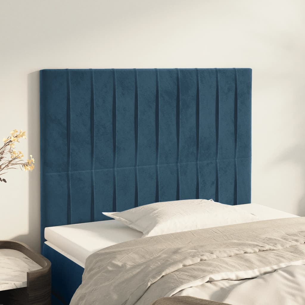 Têtes de lit 2 pcs Bleu foncé 80x5x78/88 cm Velours Têtes et pieds de lit vidaXL   