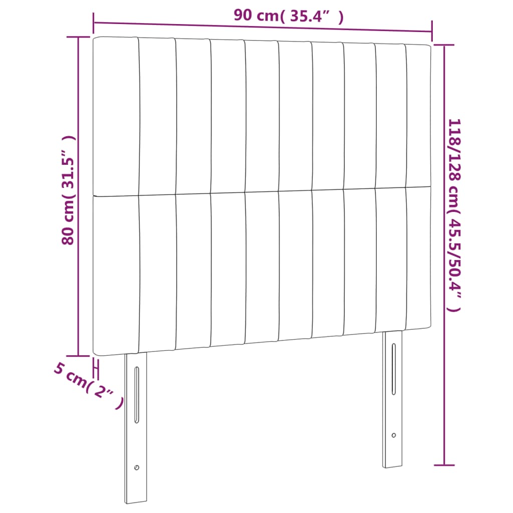 Têtes de lit 2 pcs Rose 90x5x78/88 cm Velours Têtes et pieds de lit vidaXL   