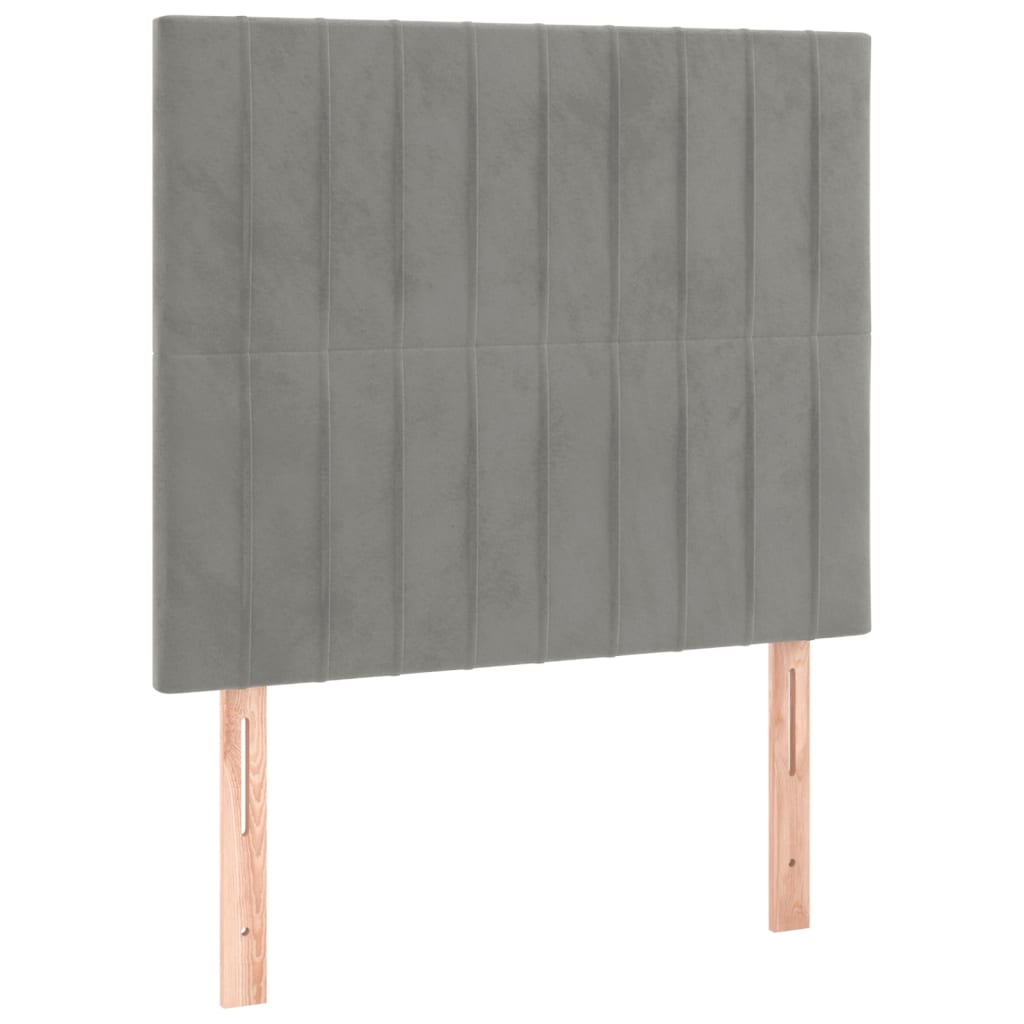 Têtes de lit 2 pcs Gris clair 100x5x78/88 cm Velours Têtes et pieds de lit vidaXL   