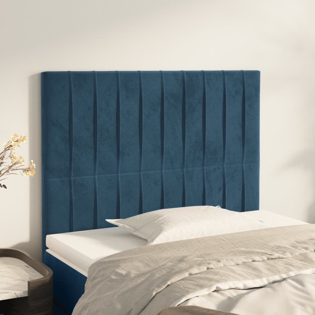 Têtes de lit 2 pcs Bleu foncé 100x5x78/88 cm Velours Têtes et pieds de lit vidaXL   