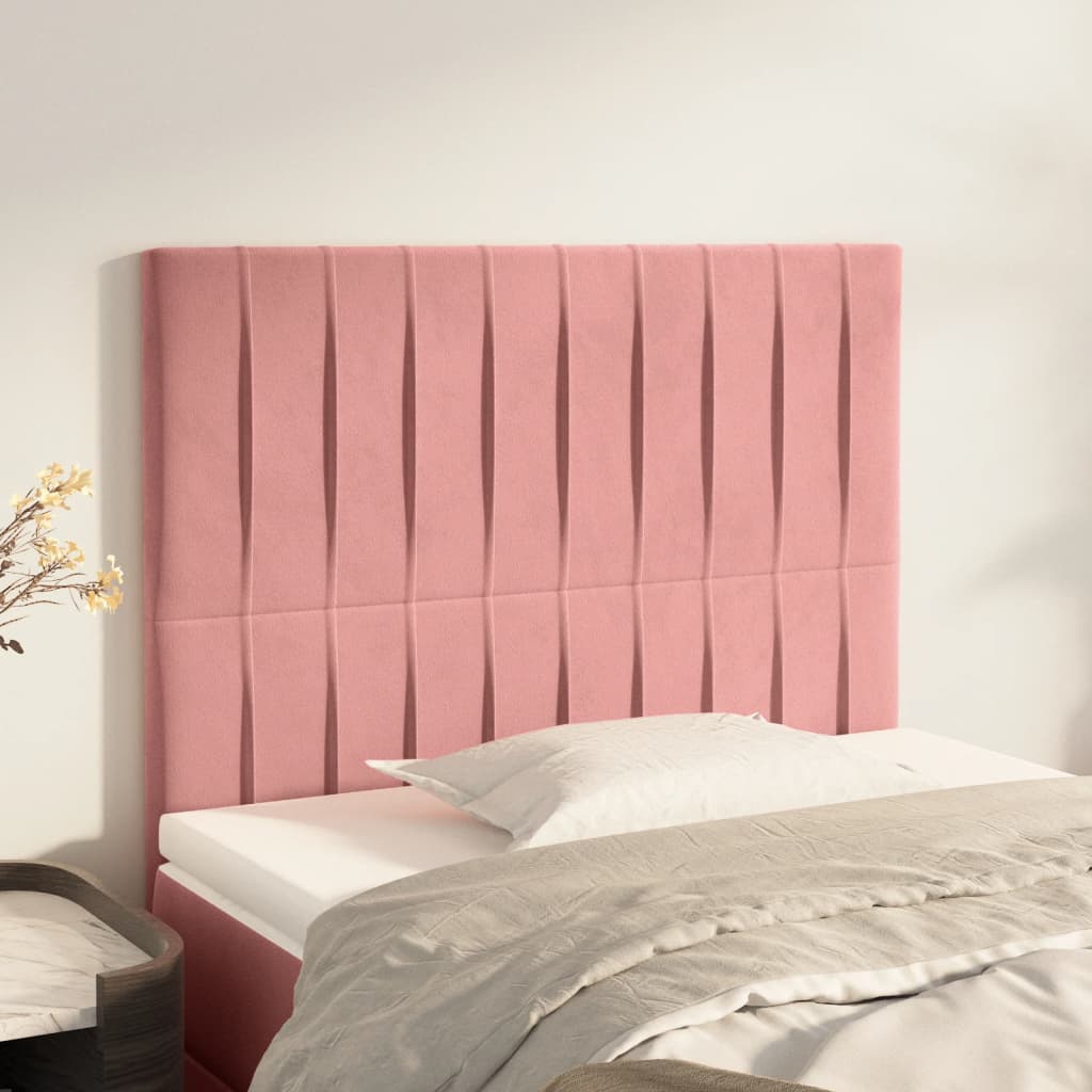 Têtes de lit 2 pcs Rose 100x5x78/88 cm Velours Têtes et pieds de lit vidaXL   