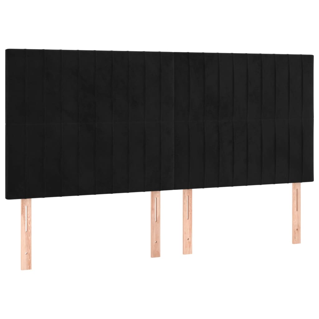 Têtes de lit 4 pcs Noir 90x5x78/88 cm Velours Têtes et pieds de lit vidaXL   