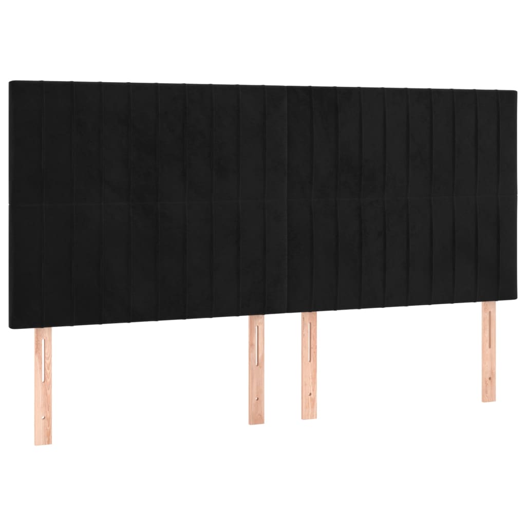 Têtes de lit 4 pcs Noir 100x5x78/88 cm Velours Têtes et pieds de lit vidaXL   