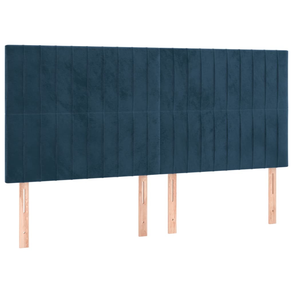 Têtes de lit 4 pcs Bleu foncé 100x5x78/88 cm Velours Têtes et pieds de lit vidaXL   