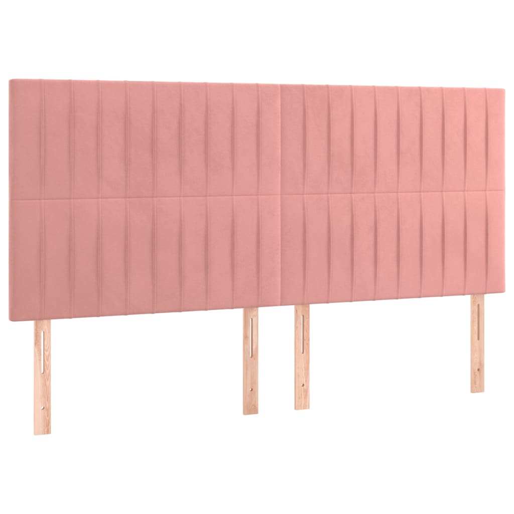 Têtes de lit 4 pcs Rose 100x5x78/88 cm Velours Têtes et pieds de lit vidaXL   