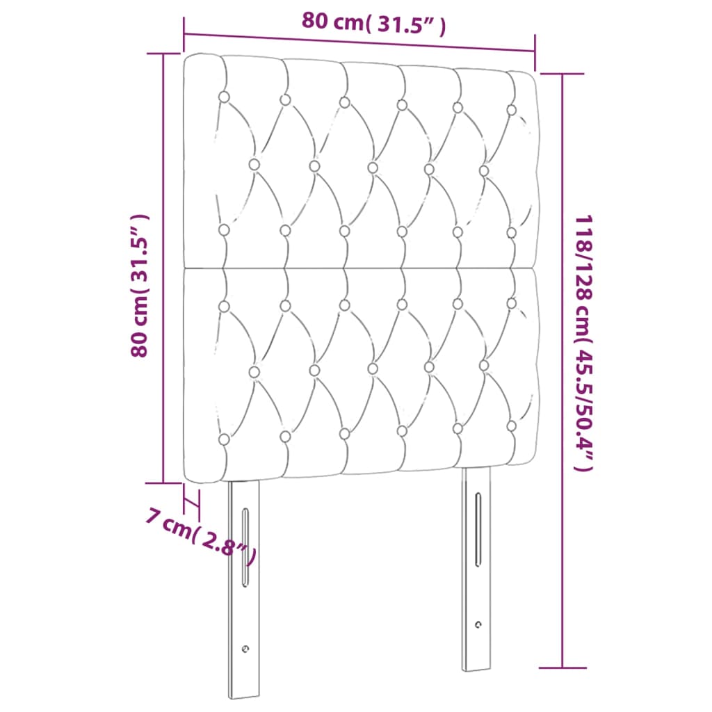 Têtes de lit 2 pcs Taupe 80x7x78/88 cm Tissu Têtes et pieds de lit vidaXL   