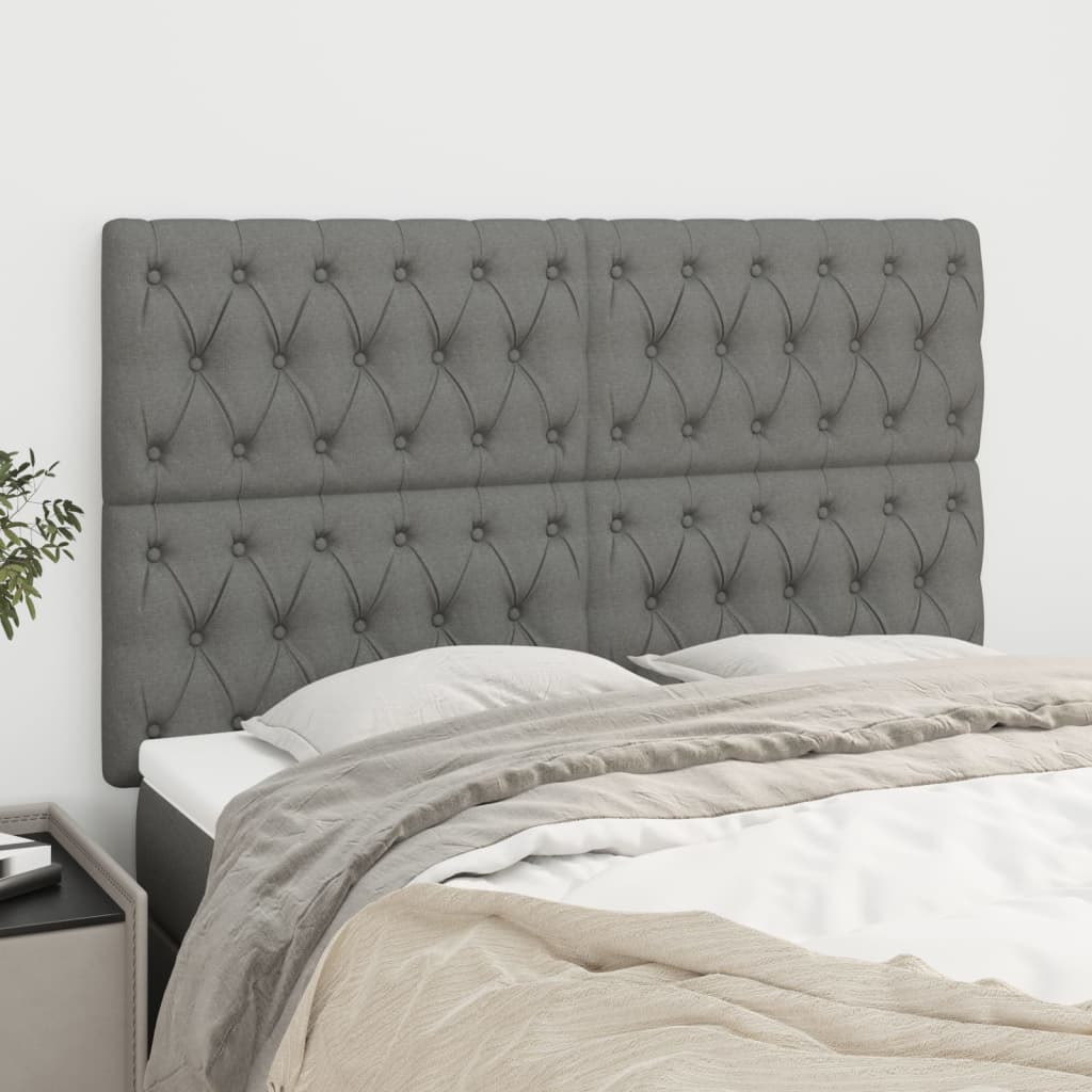 Têtes de lit 4 pcs Gris foncé 72x7x78/88 cm Tissu Têtes et pieds de lit vidaXL   