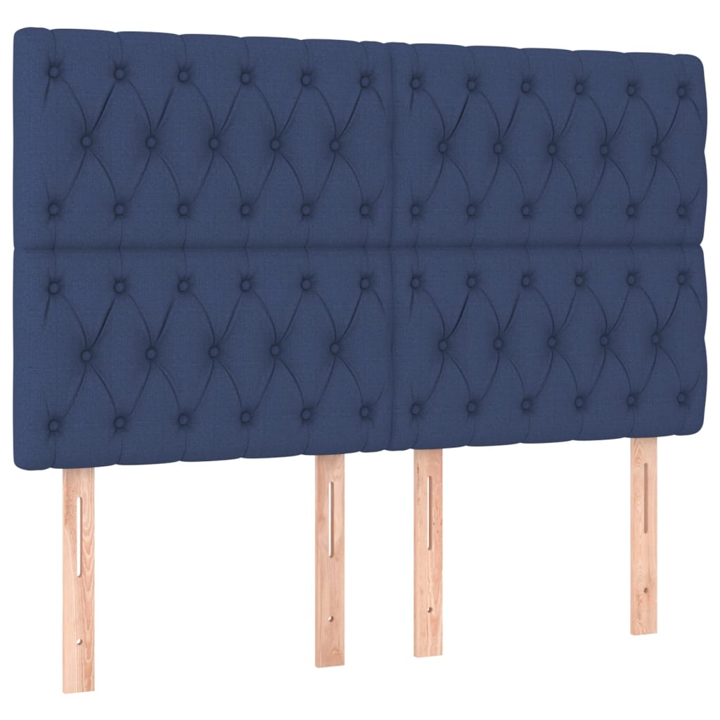 Têtes de lit 4 pcs Bleu 72x7x78/88 cm Tissu Têtes et pieds de lit vidaXL   