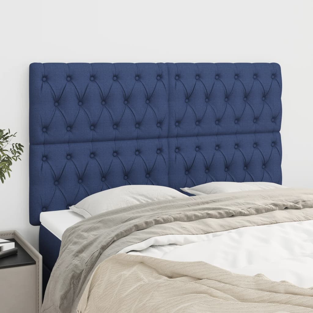 Têtes de lit 4 pcs Bleu 80x7x78/88 cm Tissu Têtes et pieds de lit vidaXL   