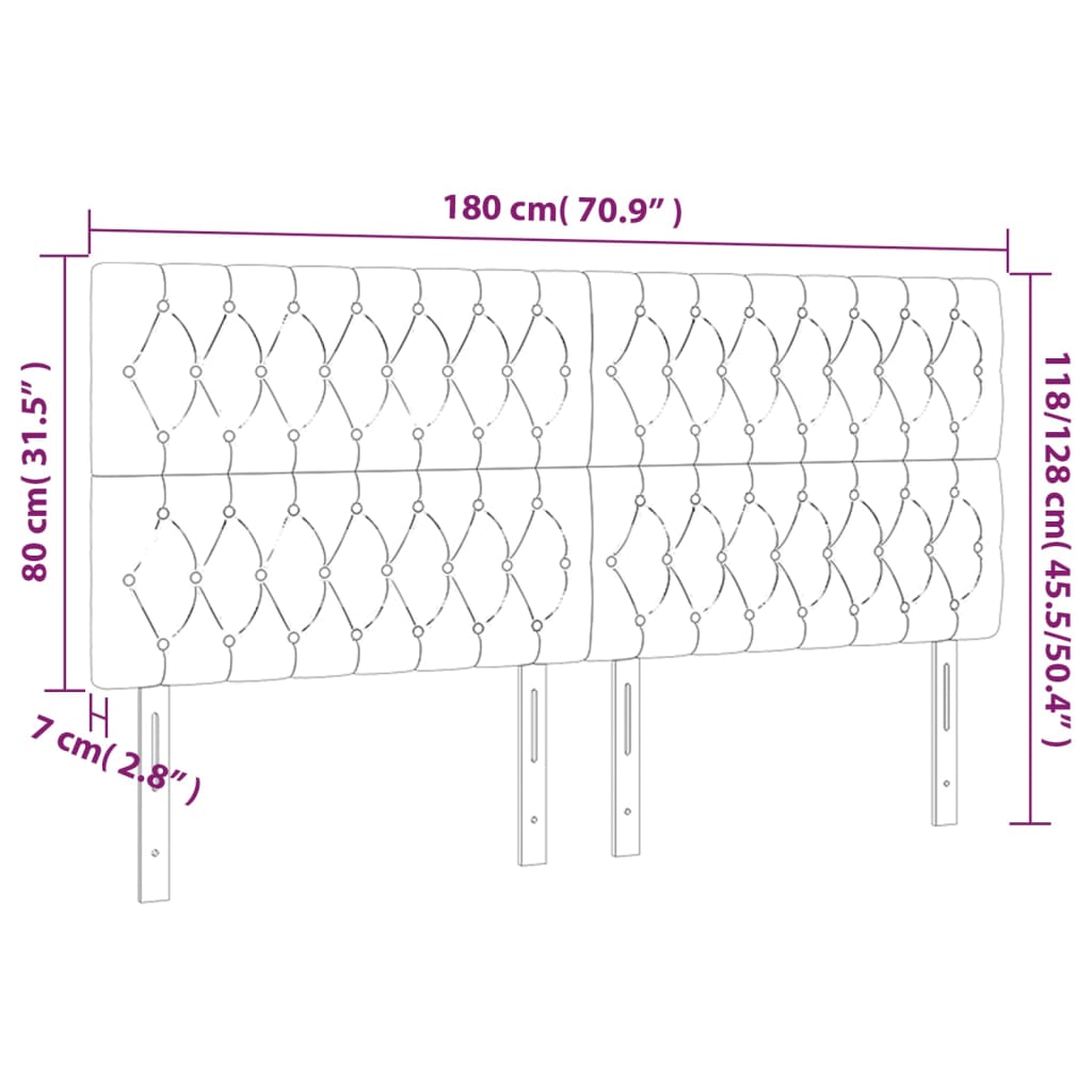 Têtes de lit 4 pcs Gris clair 90x7x78/88 cm Tissu Têtes et pieds de lit vidaXL   