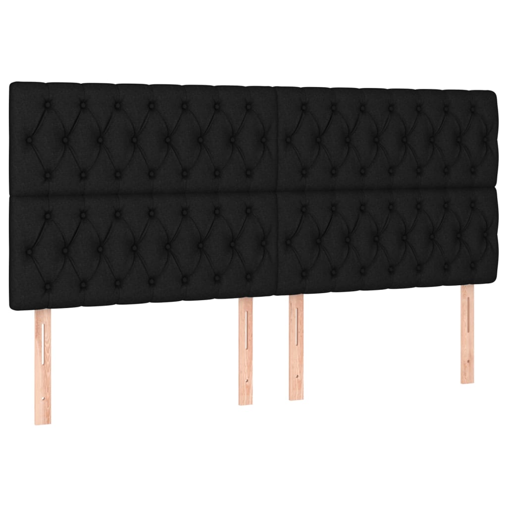 Têtes de lit 4 pcs Noir 100x7x78/88 cm Tissu Têtes et pieds de lit vidaXL   