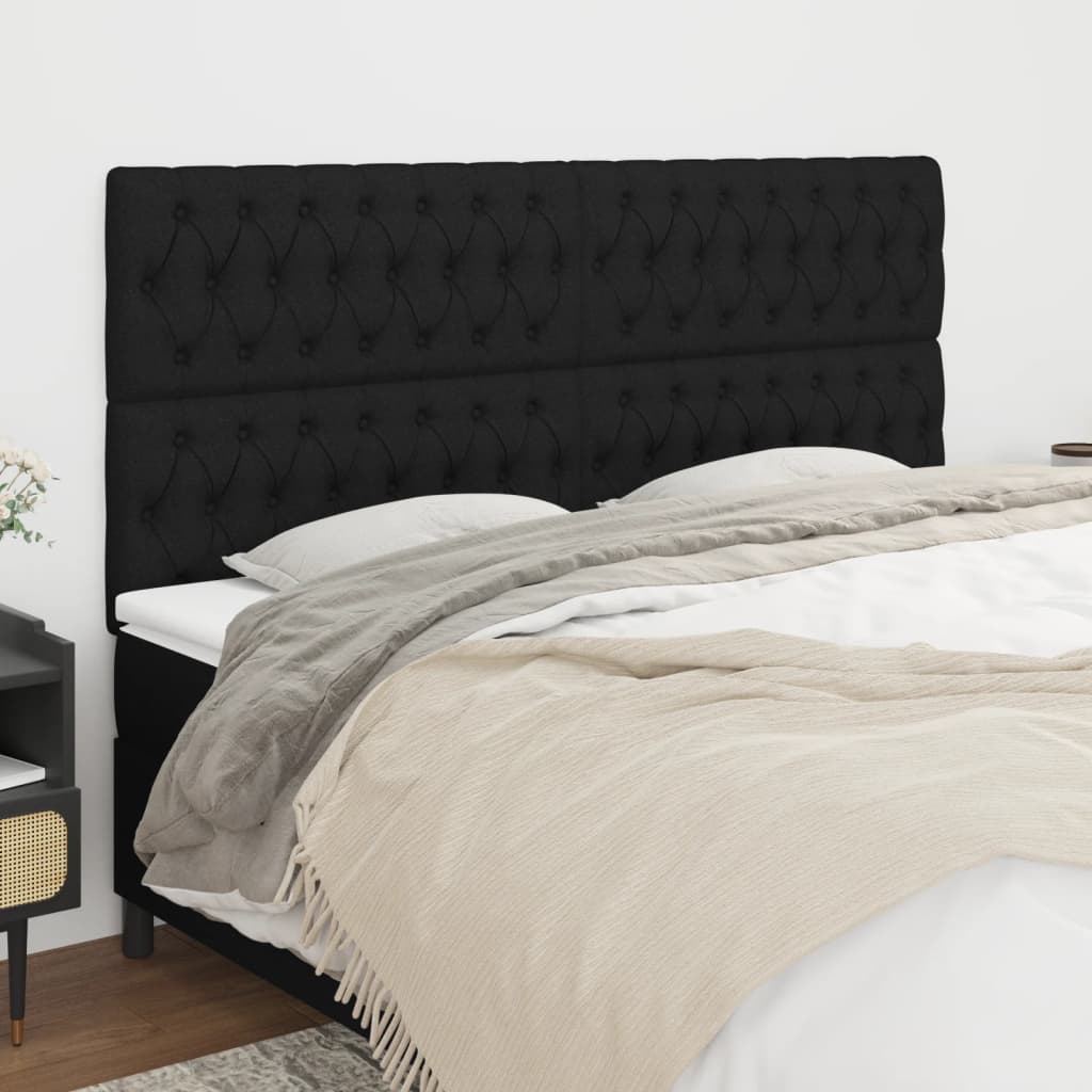 Têtes de lit 4 pcs Noir 100x7x78/88 cm Tissu Têtes et pieds de lit vidaXL   