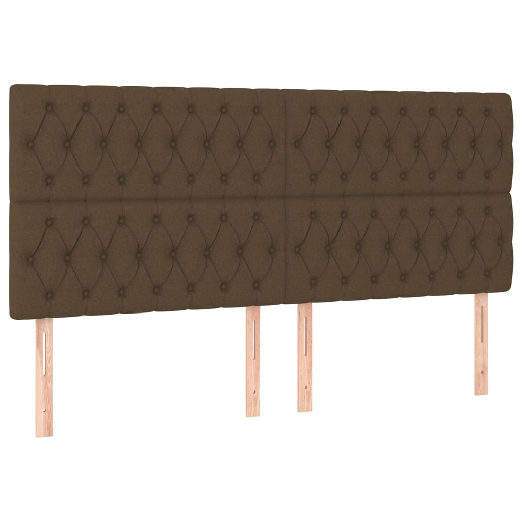 Têtes de lit 4 pcs Marron Foncé 100x7x78/88 cm Tissu Têtes et pieds de lit vidaXL   