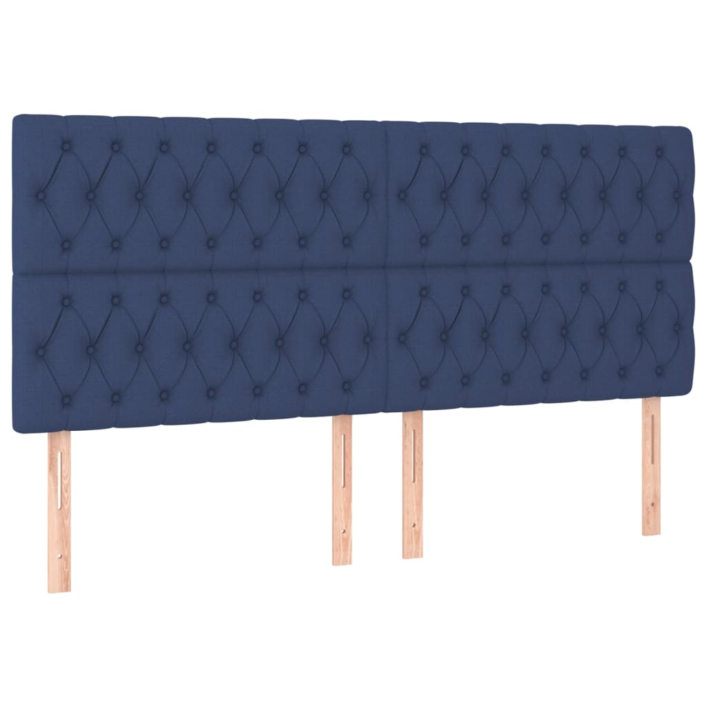 Têtes de lit 4 pcs Bleu 100x7x78/88 cm Tissu Têtes et pieds de lit vidaXL   