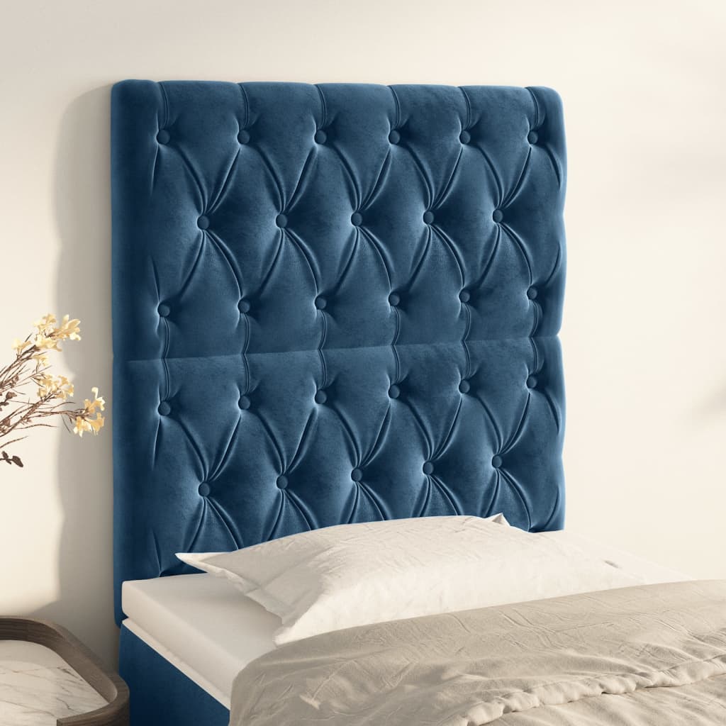 Têtes de lit 2 pcs Bleu foncé 80x7x78/88 cm Velours Têtes et pieds de lit vidaXL   