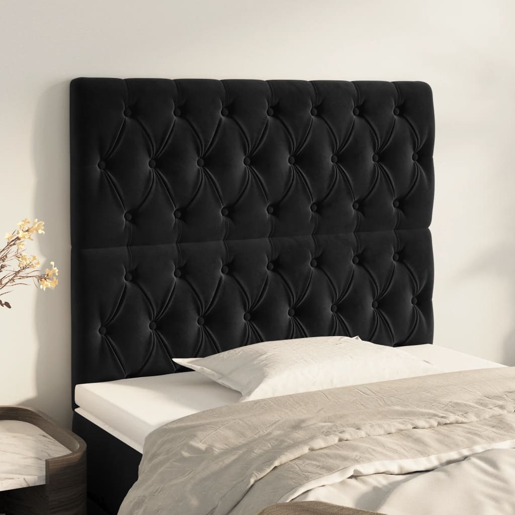 Têtes de lit 2 pcs Noir 90x7x78/88 cm Velours Têtes et pieds de lit vidaXL   