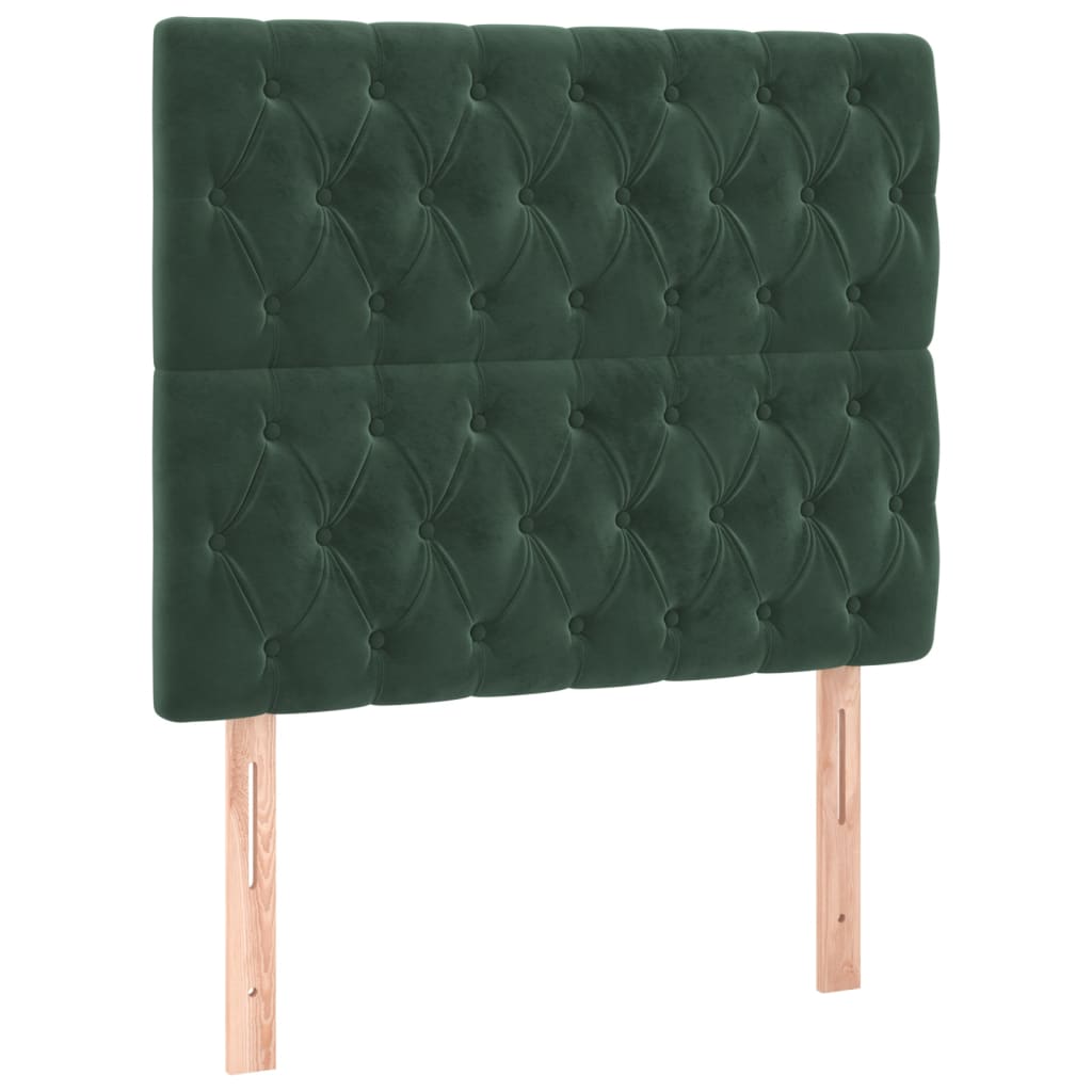 Têtes de lit 2 pcs Vert foncé 90x7x78/88 cm Velours Têtes et pieds de lit vidaXL   