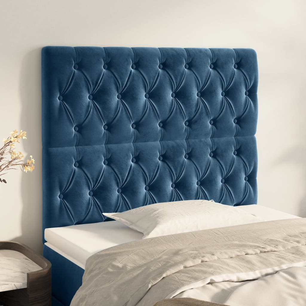 Têtes de lit 2 pcs Bleu foncé 90x7x78/88 cm Velours Têtes et pieds de lit vidaXL   