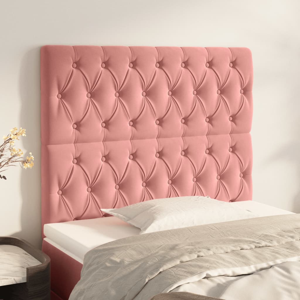 Têtes de lit 2 pcs Rose 90x7x78/88 cm Velours Têtes et pieds de lit vidaXL   