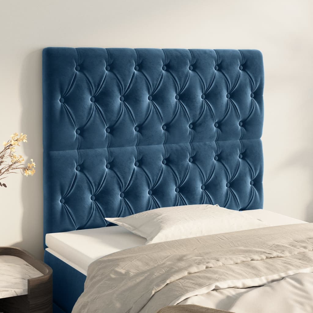 Têtes de lit 2 pcs Bleu foncé 100x7x78/88 cm Velours Têtes et pieds de lit vidaXL   