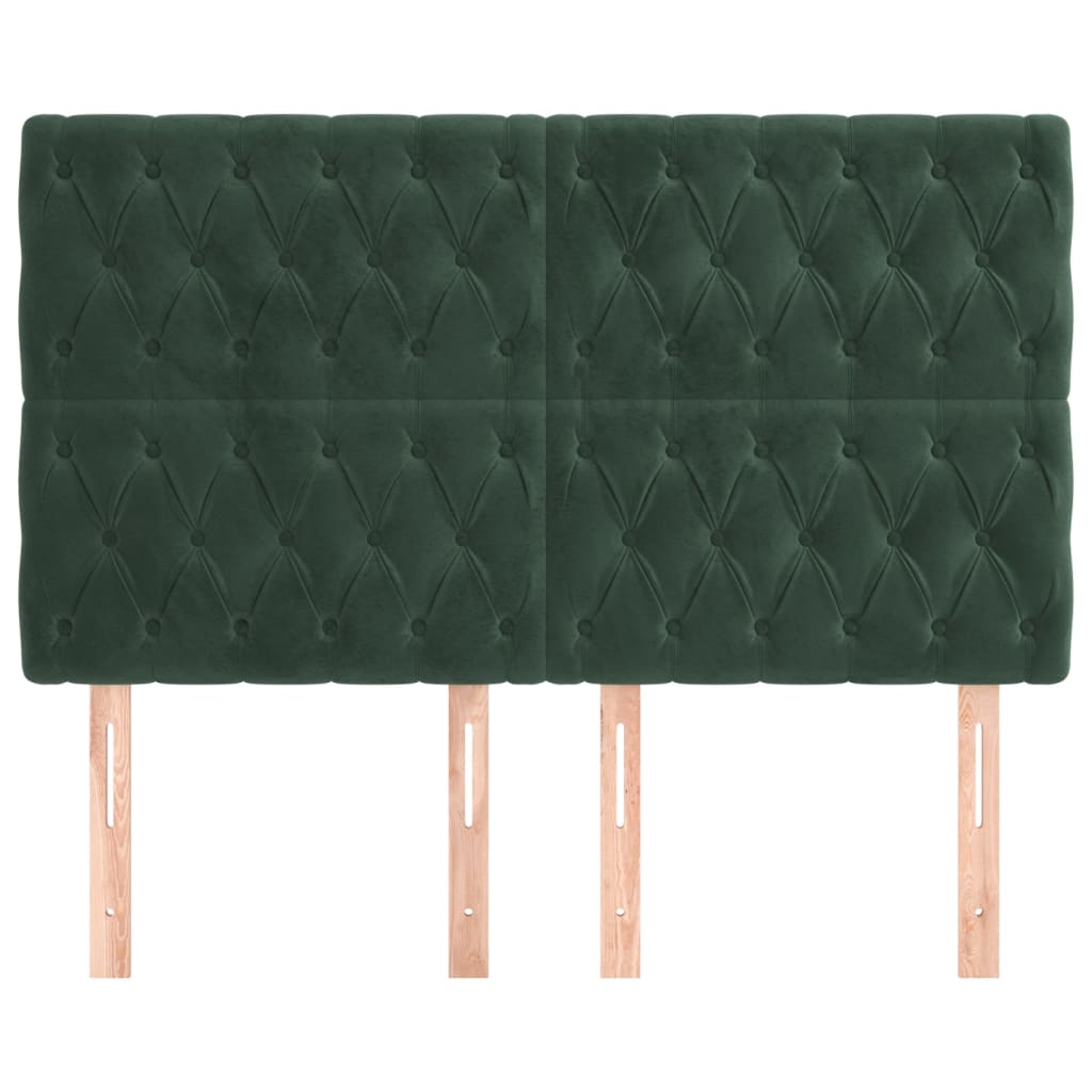 Têtes de lit 4 pcs Vert foncé 72x7x78/88 cm Velours Têtes et pieds de lit vidaXL   