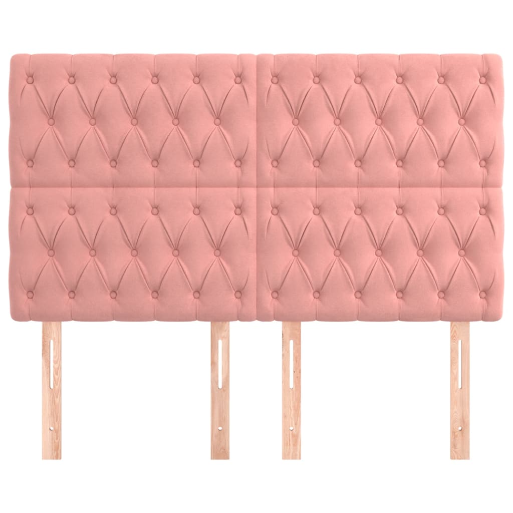 Têtes de lit 4 pcs Rose 72x7x78/88 cm Velours Têtes et pieds de lit vidaXL   