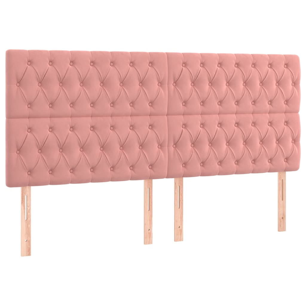 Têtes de lit 4 pcs Rose 90x7x78/88 cm Velours Têtes et pieds de lit vidaXL   