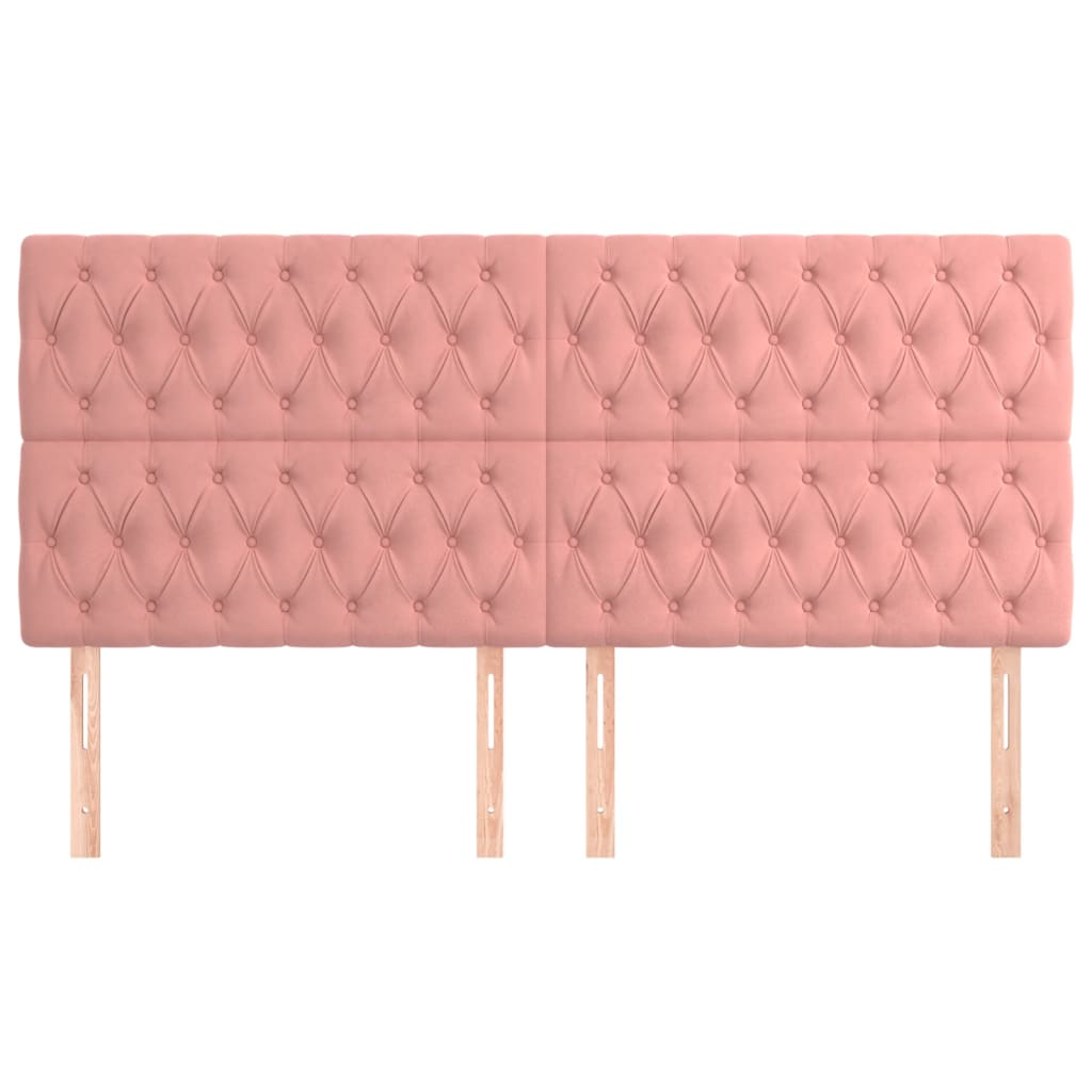 Têtes de lit 4 pcs Rose 90x7x78/88 cm Velours Têtes et pieds de lit vidaXL   