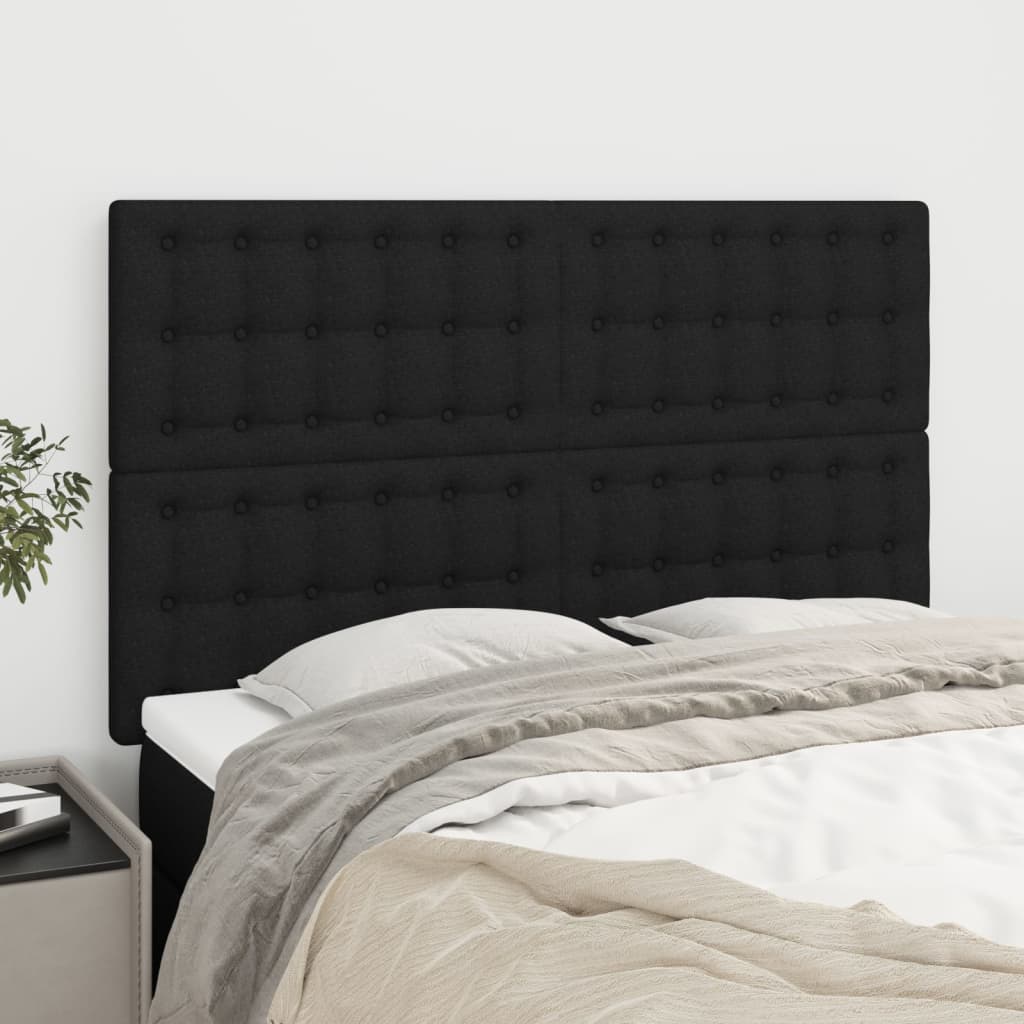 Têtes de lit 4 pcs Noir 72x5x78/88 cm Tissu Têtes et pieds de lit vidaXL   