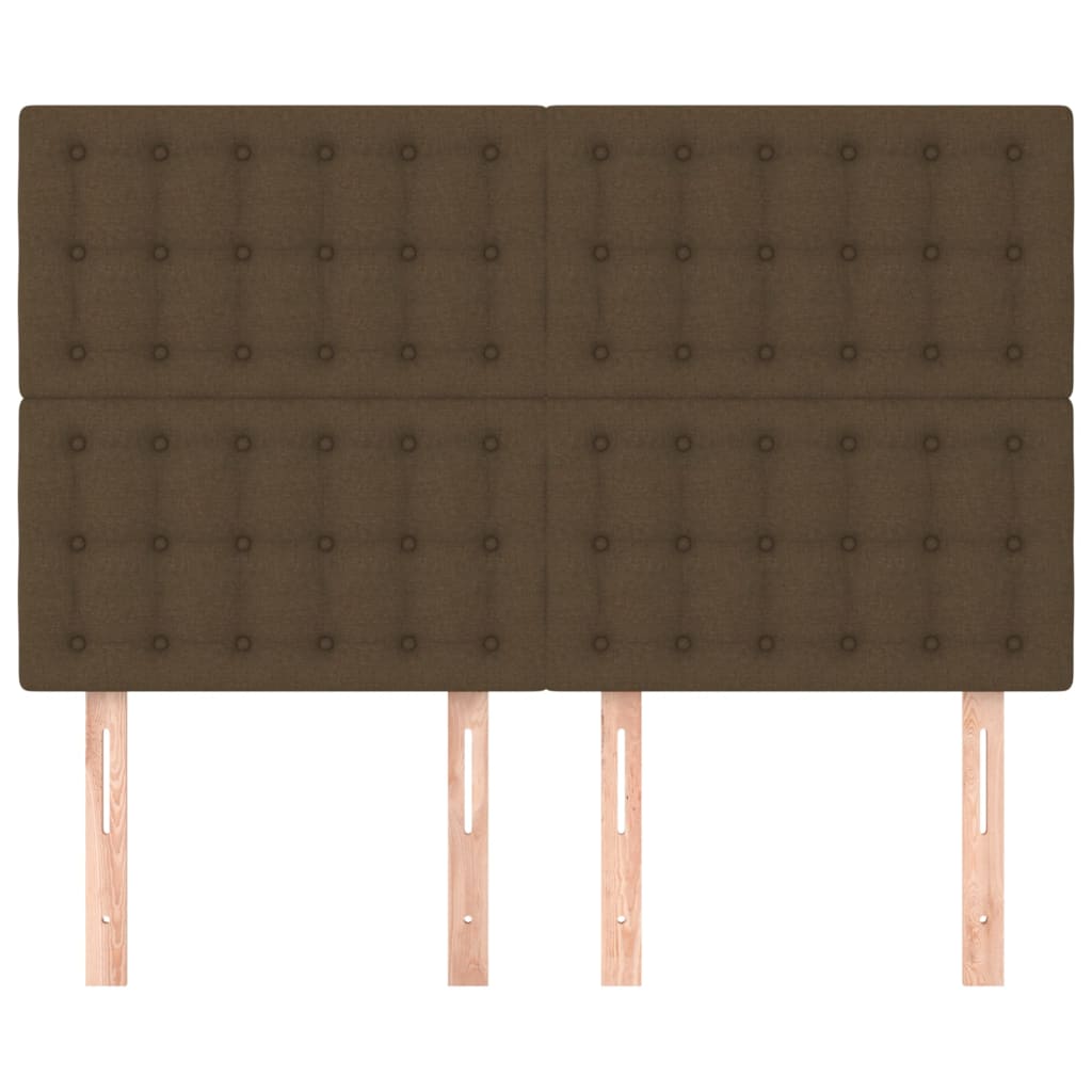 Têtes de lit 4 pcs Marron foncé 72x5x78/88 cm Tissu Têtes et pieds de lit vidaXL   