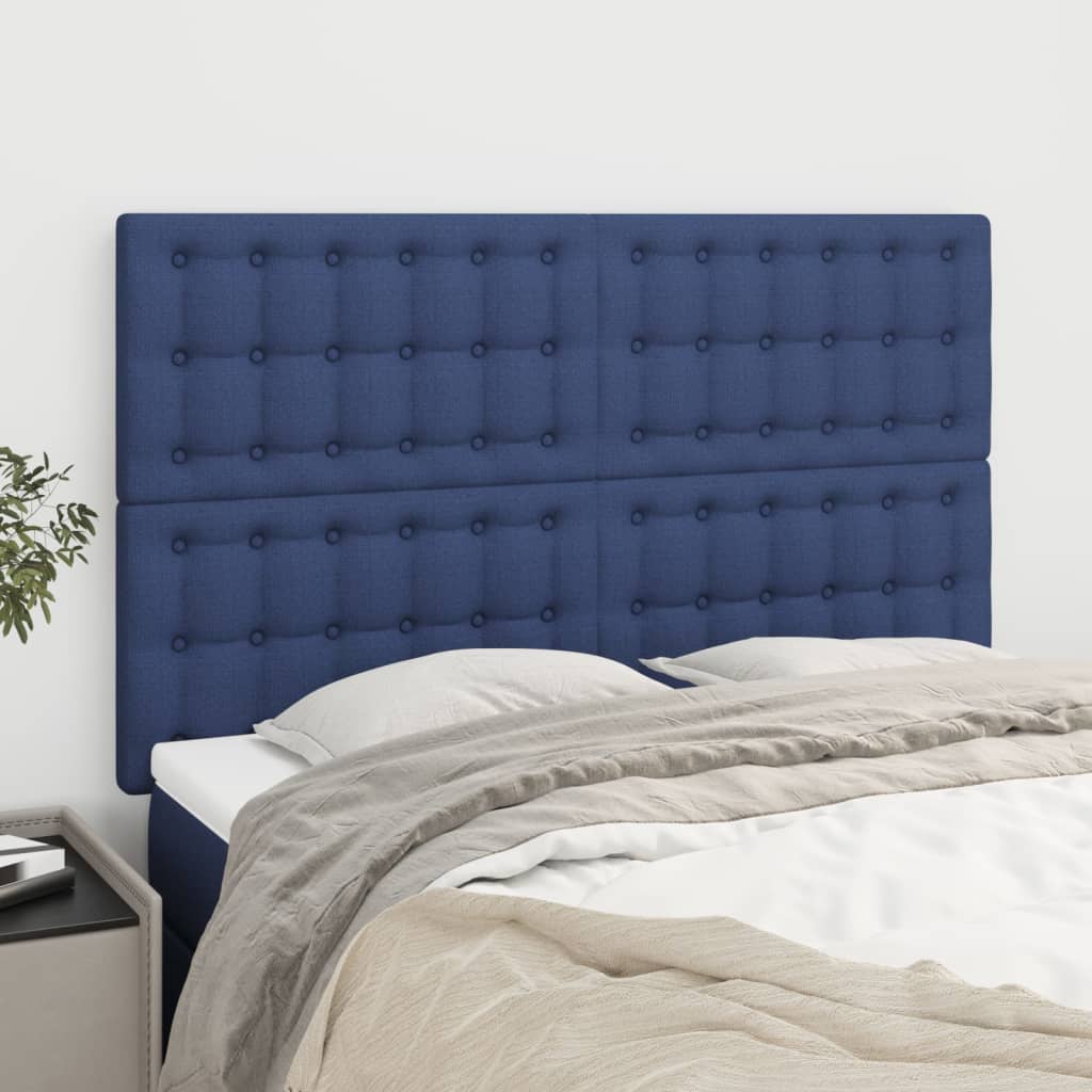 Têtes de lit 4 pcs Bleu 72x5x78/88 cm Tissu Têtes et pieds de lit vidaXL   