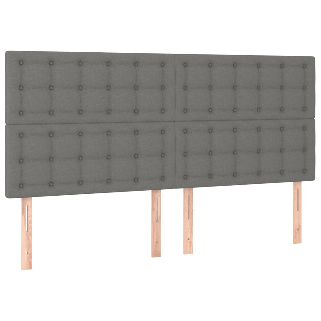 Têtes de lit 4 pcs Gris foncé 80x5x78/88 cm Tissu Têtes et pieds de lit vidaXL   