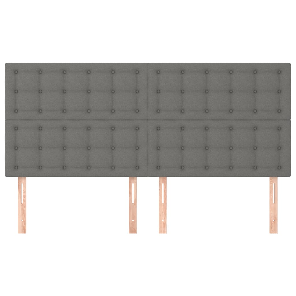 Têtes de lit 4 pcs Gris foncé 80x5x78/88 cm Tissu Têtes et pieds de lit vidaXL   