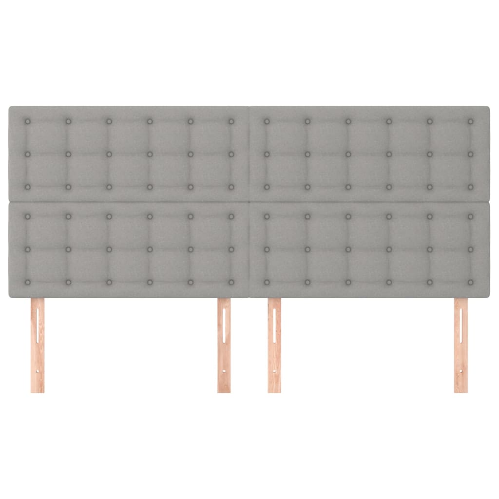 Têtes de lit 4 pcs Gris clair 90x5x78/88 cm Tissu Têtes et pieds de lit vidaXL   