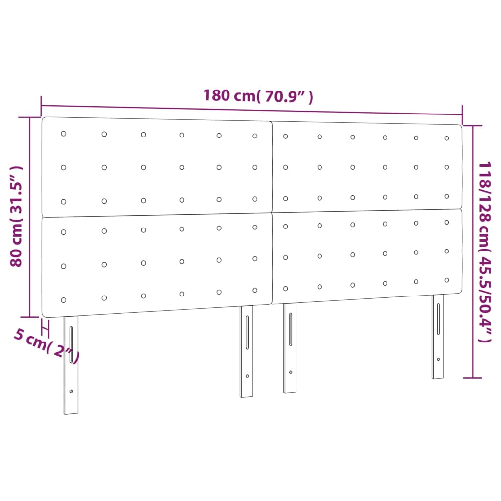 Têtes de lit 4 pcs Gris clair 90x5x78/88 cm Tissu Têtes et pieds de lit vidaXL   